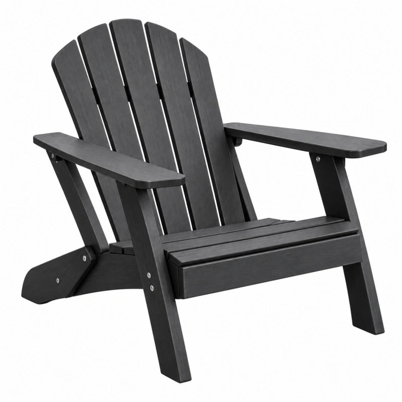 Fauteuil de jardin Adirondack 83 x 75 x 92 cm en plastique noir avec accoudoirs