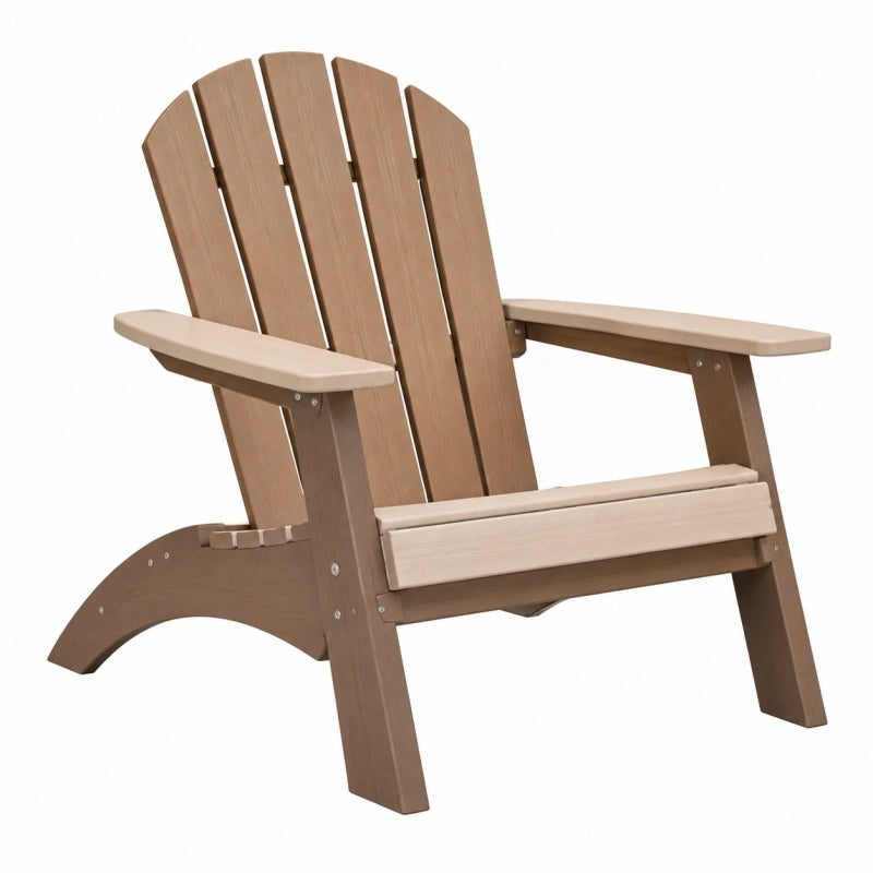 Fauteuil Adirondack 89 x 80 x 96 cm en plastique marron pour extérieur style jardin