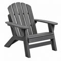 Fauteuil de jardin Adirondack 83 x 80 x 92 cm plastique gris anthracite à dossier incliné