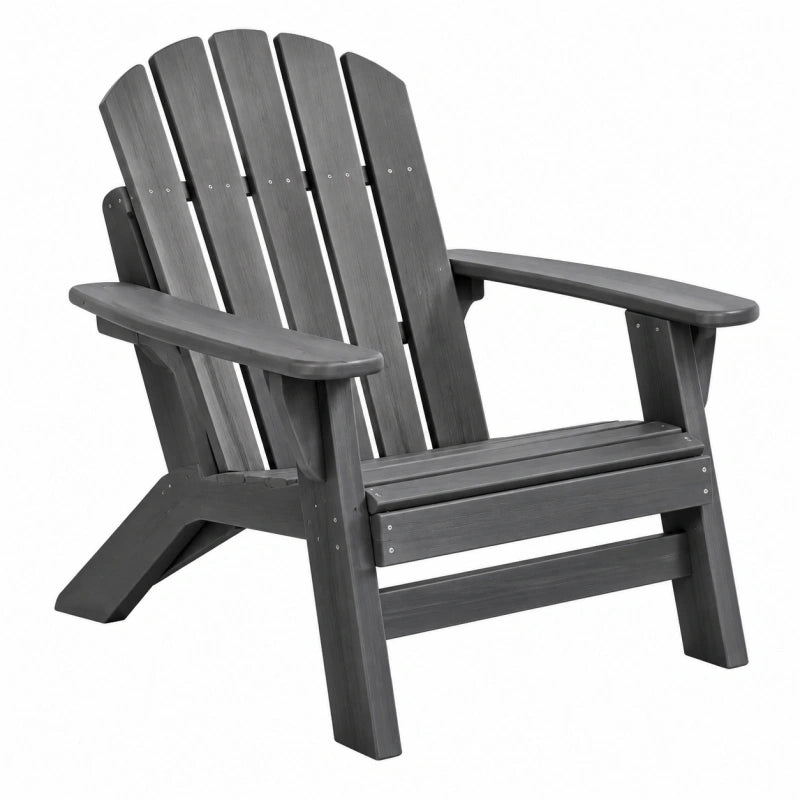Fauteuil de jardin Adirondack 83 x 80 x 92 cm plastique gris anthracite à dossier incliné