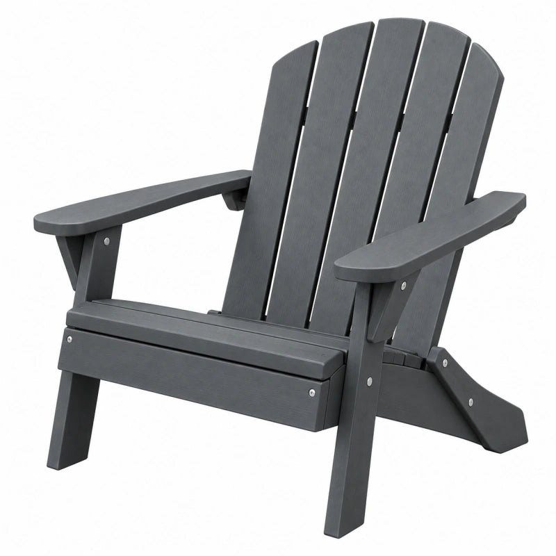Fauteuil de jardin Adirondack 79 x 83 x 97 cm en plastique gris anthracite avec accoudoirs